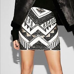Express Sequin Mini Skirt